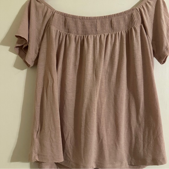 Womens American Eagle Pink Lace Up Off The Shoulder short sleeve shirt Medium - Picture 7 of 8